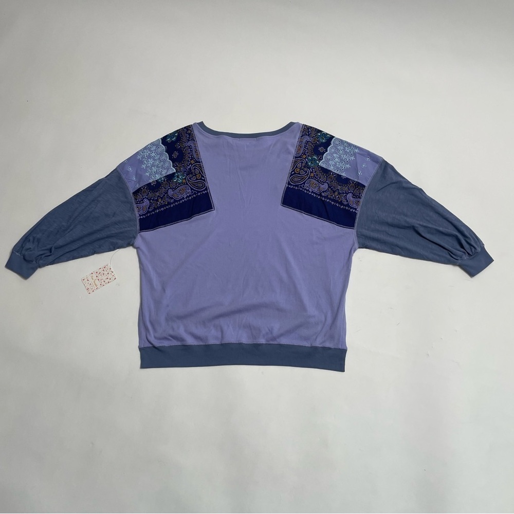 NWT FREE PEOPLE WE THE FREE oversized purple top in “cornflower combo” - Picture 7 of 10